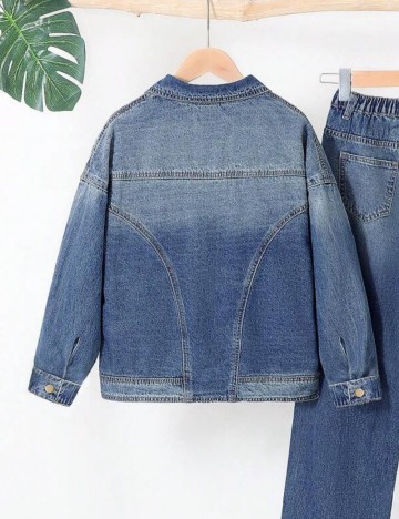 Cămașă de blugi Shein, albastru