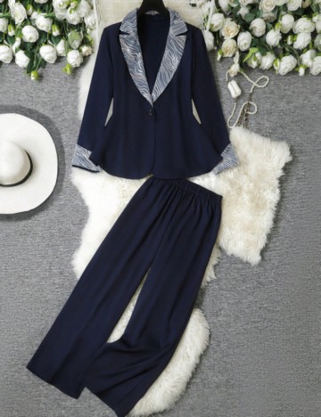 Compleu Shein Curve+, bleumarin