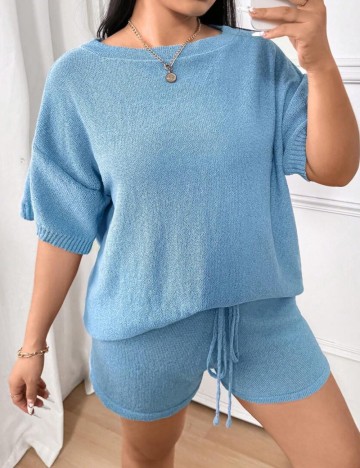 Compleu Shein Curve+, albastru