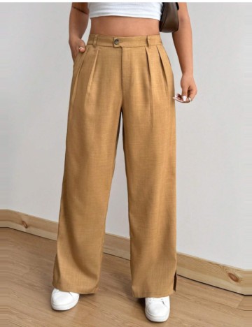 Pantaloni Shein Curve+, maro