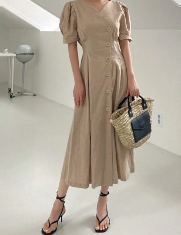 Rochie midi Shein DAZY, bej