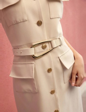 Rochie midi Shein MOTF, crem