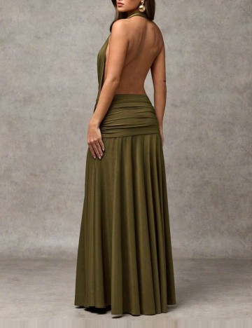 Rochie maxi Shein, kaki