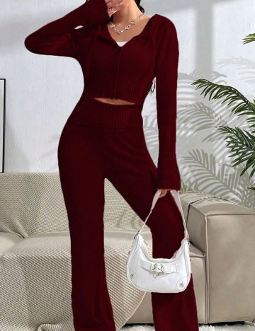 Bluză cu fermoar Shein, vișiniu