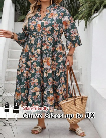 Rochie midi Shein, mix culori