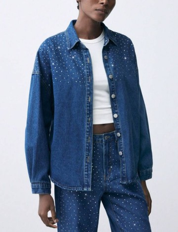 Cămașă de blugi Shein, albastru