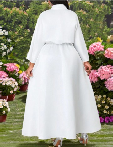 Rochie maxi Shein Curve+, alb