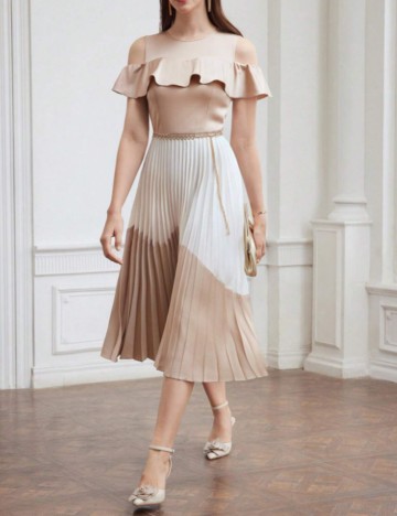 Rochie midi Shein MOTF, mix culori