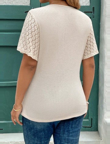 Tricou Shein Curve+, crem