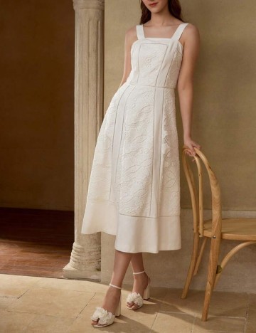 Rochie midi Shein MOTF, alb