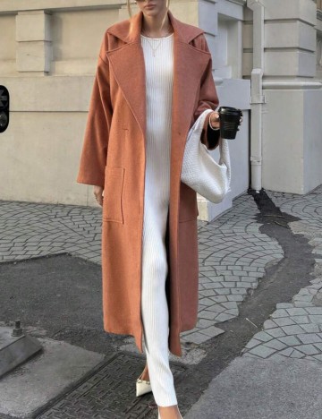 Palton Shein, cărămiziu