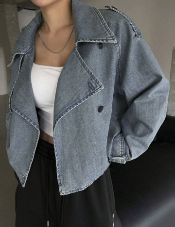 Jachetă De Blugi Shein DAZY, albastru