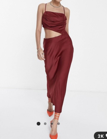 Rochie midi ASOS, vișiniu