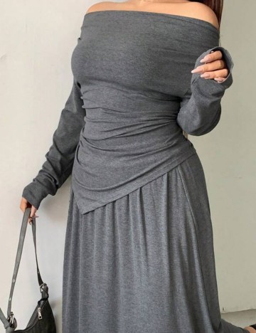 Bluză Shein Curve+, gri