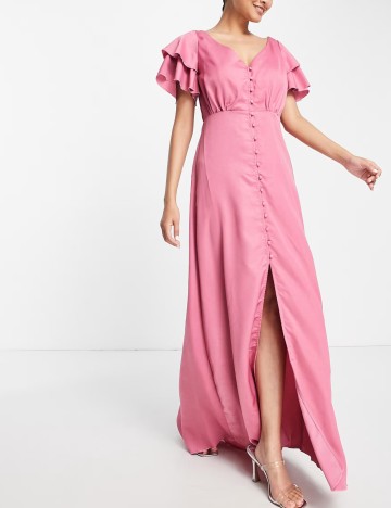 Rochie maxi Little Mistress, roz