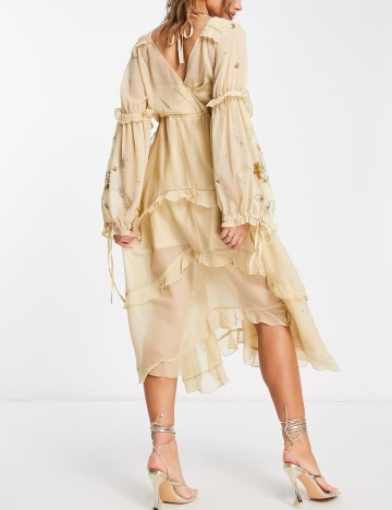 Rochie midi ASOS, crem