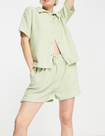Cămașă cu m&acirc;necă scurtă ASOS, verde