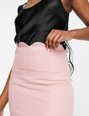 Fustă midi ASOS, roz