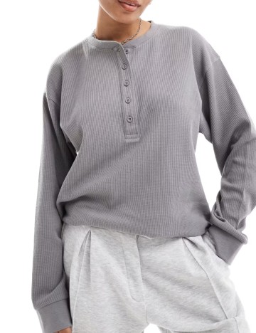 Bluză cu nasturi ASOS, gri