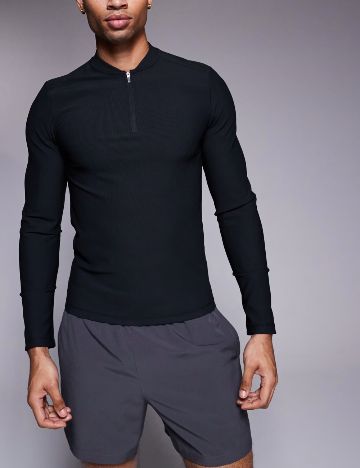 Bluză cu fermoar ASOS, negru