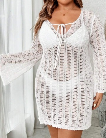 Rochie de plajă Shein Curve+, alb