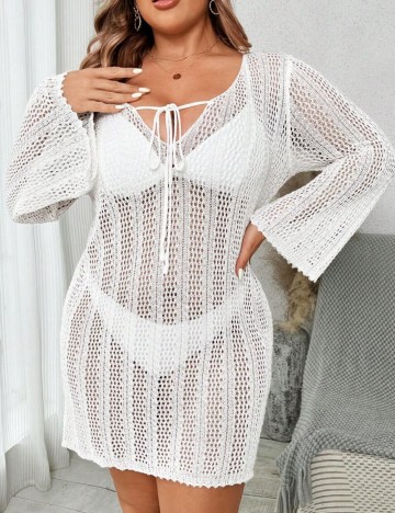 Rochie de plajă Shein Curve+, alb