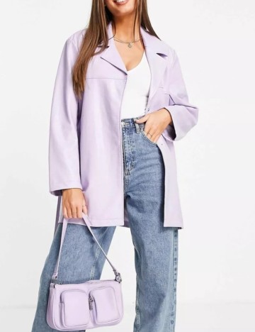Jachetă imitație de piele ASOS, mov