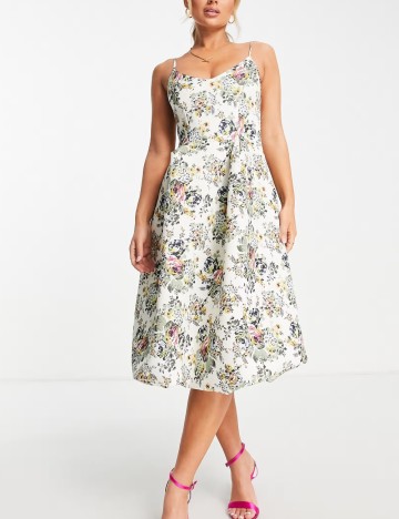 Rochie midi ASOS, crem