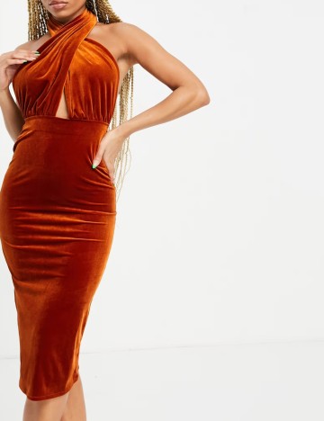 Rochie midi ASOS, cărămiziu