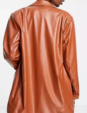 Sacou imitație de piele Heartbreak, maro