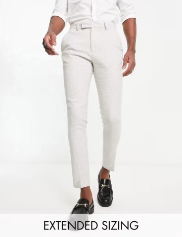 Pantaloni de costum ASOS, gri