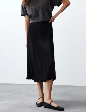 Fustă midi TRENDYOL, negru