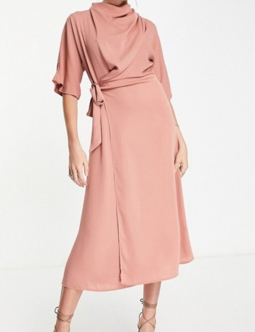 Rochie maxi ASOS, pudra