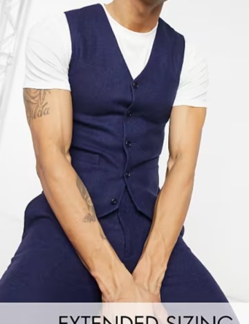 Vestă de costum ASOS, albastru