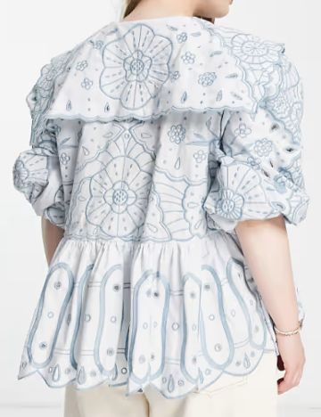 Cămașă cu m&acirc;necă scurtă ASOS, albastru