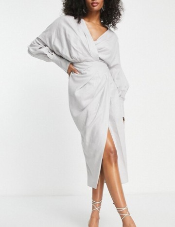 Rochie midi ASOS, gri