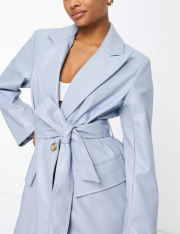 Jachetă imitație de piele ASOS, albastru