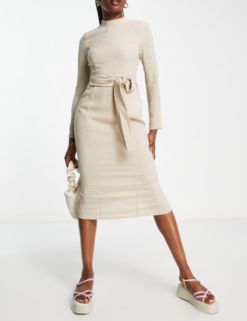 Rochie midi ASOS, bej