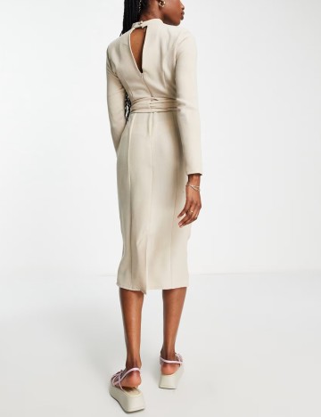 Rochie midi ASOS, bej