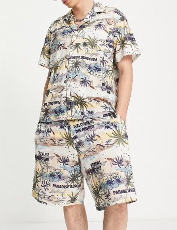 Cămașă cu m&acirc;necă scurtă Reclaimed vintage, mix culori