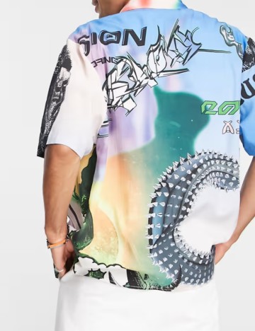 Cămașă cu m&acirc;necă scurtă ASOS, mix culori