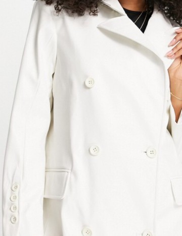 Trench imitație de piele Amy Lynn, alb
