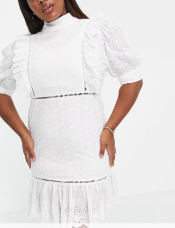 Rochie mini Collective the Label Petite, alb