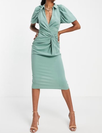 Rochie midi ASOS, verde