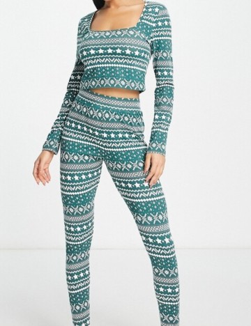 Compleu pijamale ASOS, verde