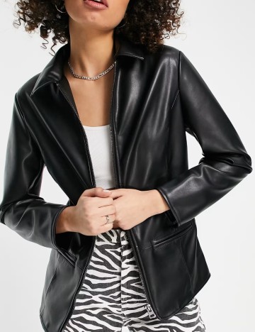 Geacă Imitație Piele Topshop, negru