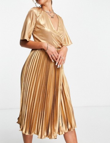 Rochie midi TFNC, auriu
