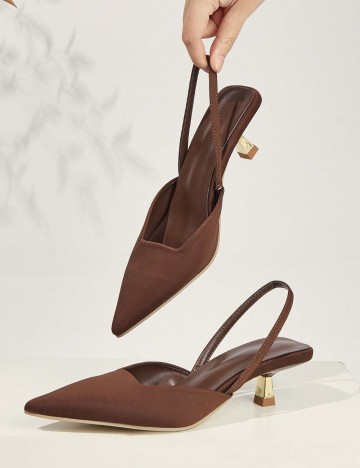 Pantofi cu toc Shein, maro