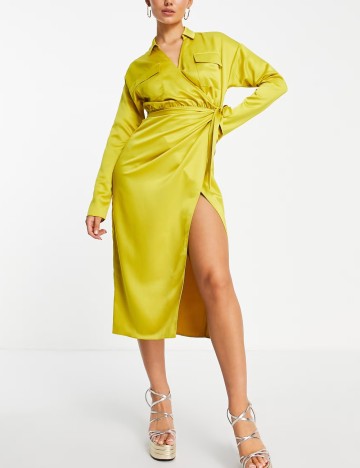 Rochie tip cămașă ASOS, galben