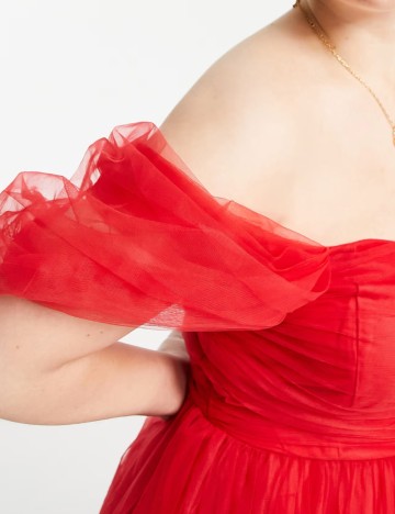 Rochie mini Lace & Beads, roșu